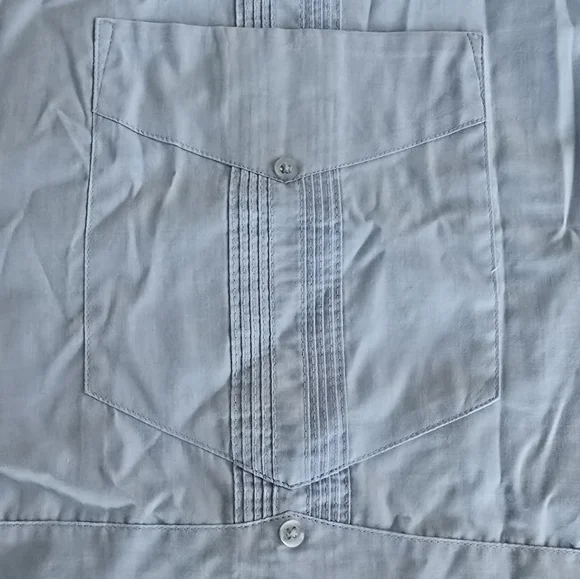 Romani Light Blue Short-Sleeve Button-Up Shirt - 2X - Picture 4 of 5